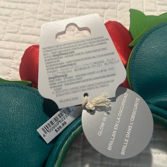 NWT Disney Parks 2023 Christmas Mickey Minnie Mouse Bow Ear Headband Loungefly - Picture 6 of 6